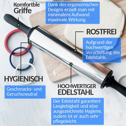 Premium Teigroller aus Edelstahl